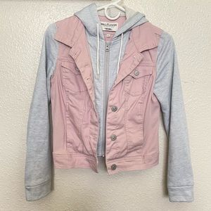 Wallflower Pink Gray Jean Jacket Hoodie